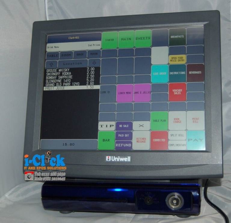 Epos Uniwell DX915 15' TouchScreen 4 Fast Food Restaurant Pub Cafe Chip Shop