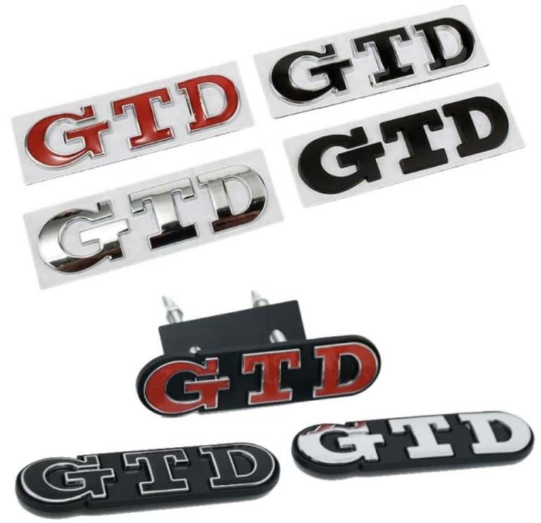 Volkswagen gtd badge for grill or boot black red silver
