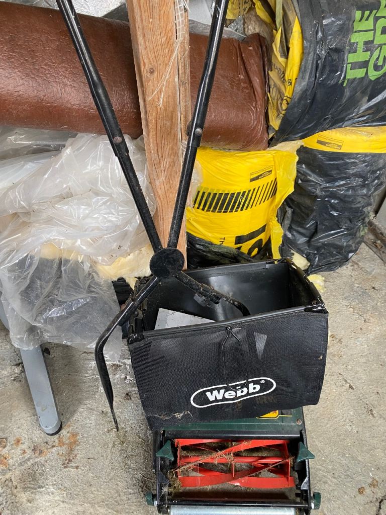 Webb Manual Push Lawnmower with Grass Box – Fair Condition