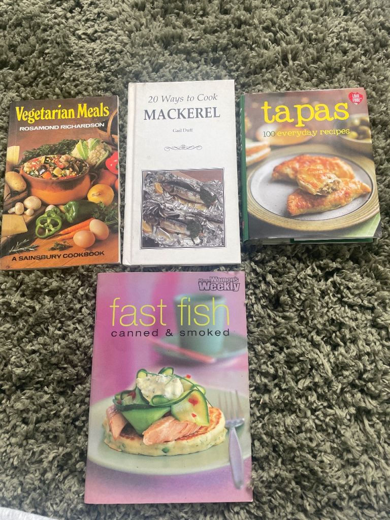Bundle of 4 Cookbooks: Vegetarian, Mackerel, Tapas, Fast Fish
