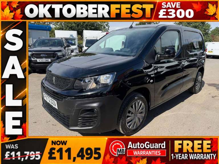2022 Peugeot Partner 1.5 BlueHDi 1000 Professional Premium Standard Panel Van 5dr Diesel Manual  ...