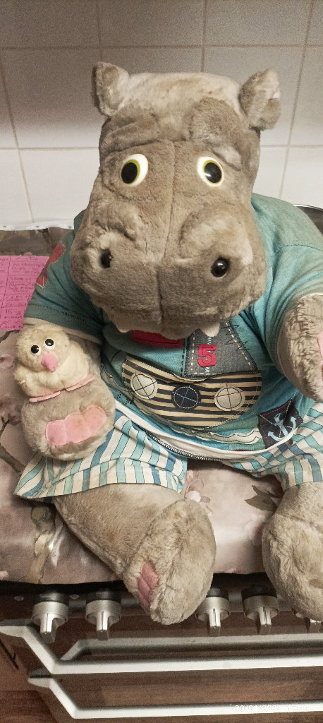  Silent Night Original Large Hippo and Duck Teddy Soft Toy from 1987 dated on label