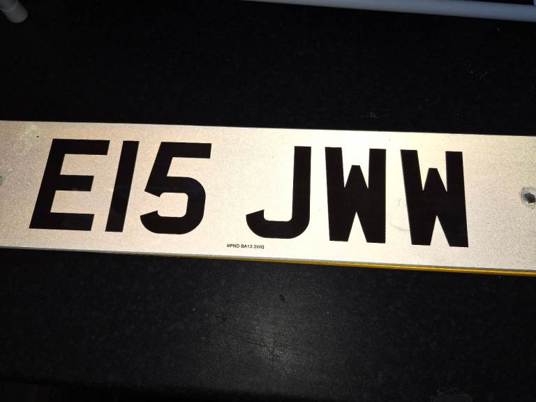 PRIVATE REGISTRATION NUMBER PLATE ON RETENTION CERTIFICATE 