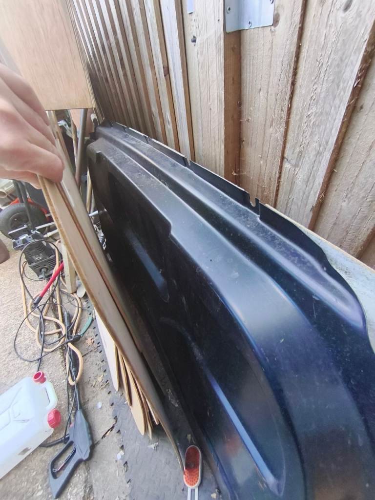 Ford Transit Custom steel bulkhead and plywood lining.