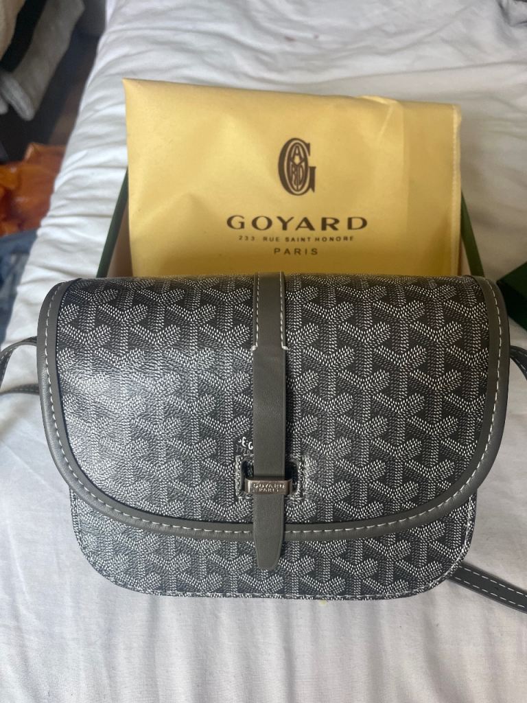 Grey goyard Belvedere man bag 
