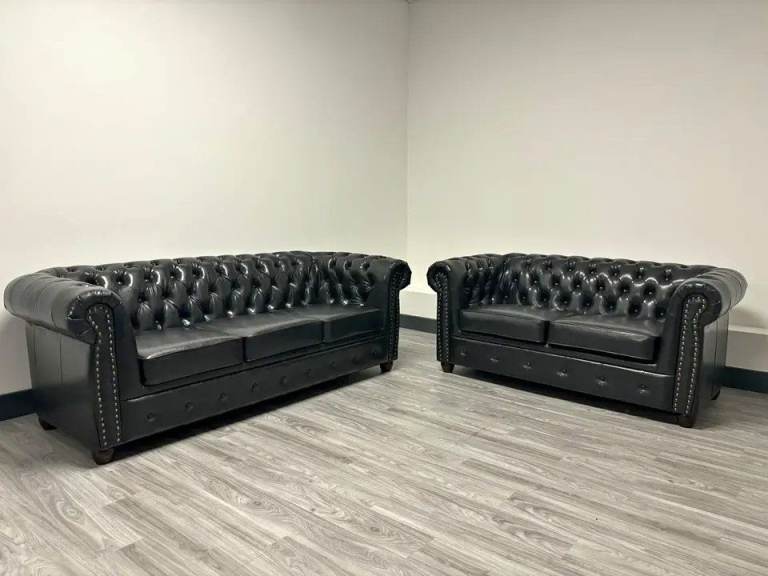 👑Leather Chesterfield Sofa | Hand-Buttoned Deep Tufted Design | FREE Delivery & Cash on Delivery💸