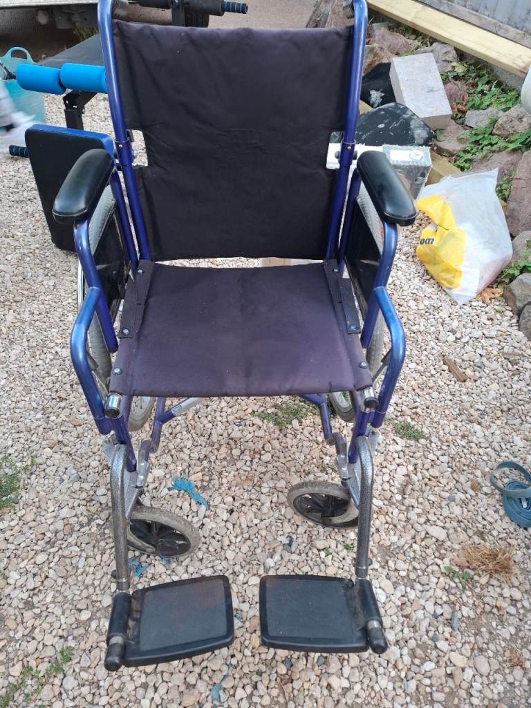 Blue Wheelchair - Fair Condition, Ready to Use