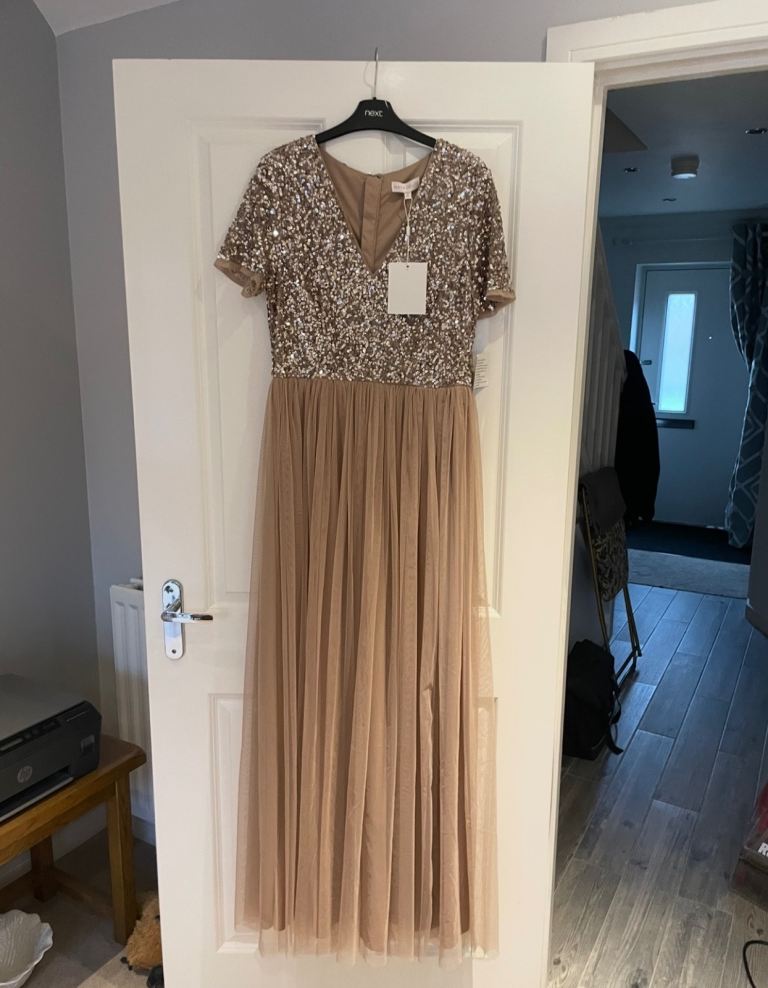 Maya Deluxe Bridesmaid Dress Rose Gold/ Dusky Pink  Size 14