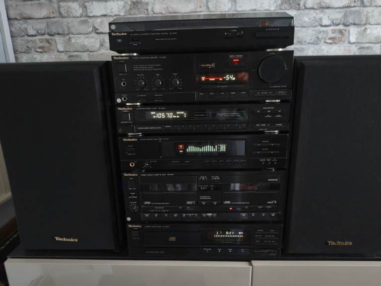 technics hifi stack retro su-x840 100w cd turntable eq tuner tape speaker remote