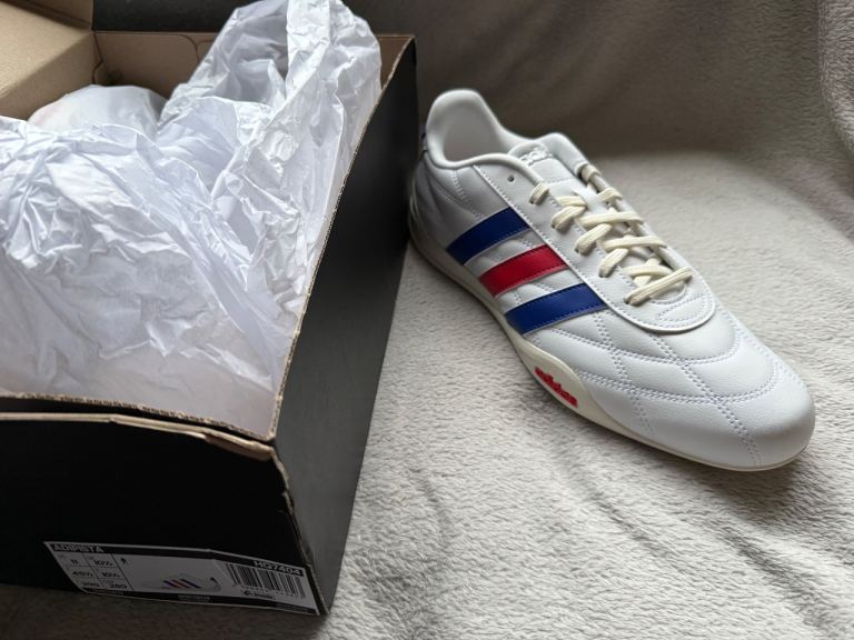 Adidas Adipista Trainers White with Red and Blue Stripes UK 10.5