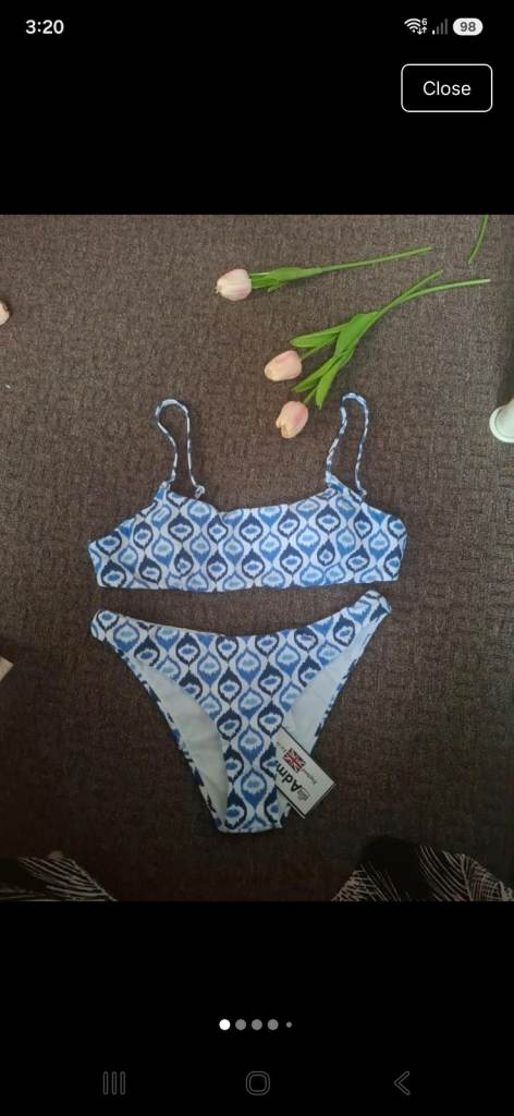 Brand New Women's Blue Patterned Bikini Set