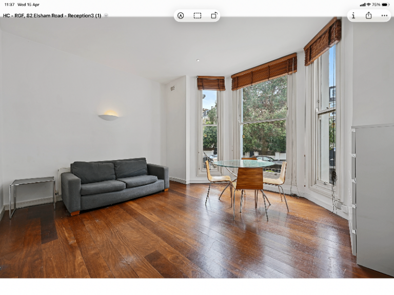 Spacious 1-bed + study 567sqft Holland Park WFH