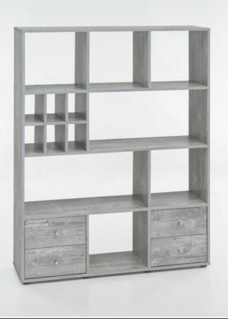 Wooden bookshelf grey colour
