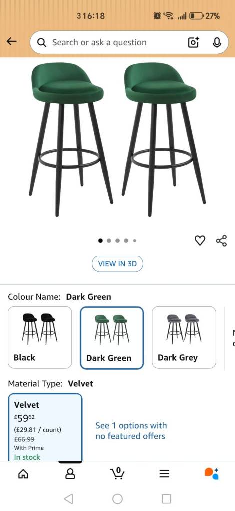 Bottle green kitchen stools