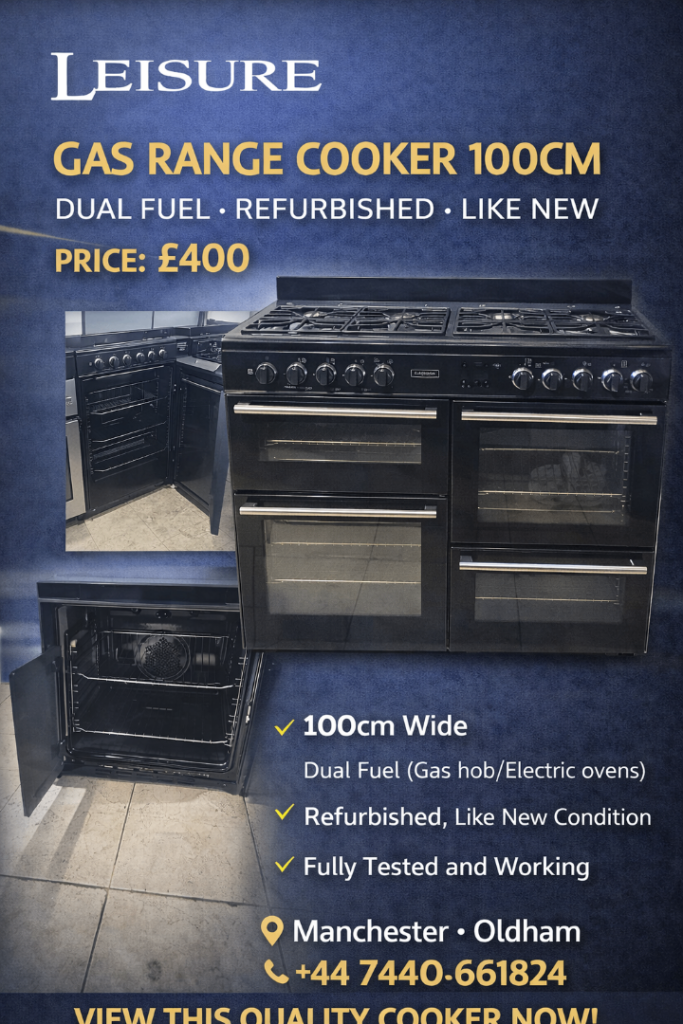 Leisure 100cm Gas Range Cooker – Dual Fuel – Refurbished – Like New