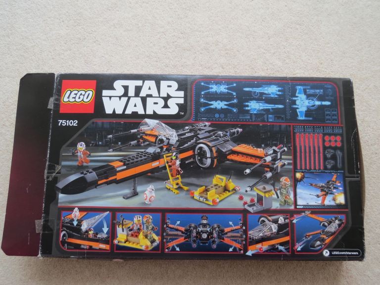 image for LEGO 75102 STAR WARS POE'S X-WING FIGHTER MODEL + MANUAL + BOX
