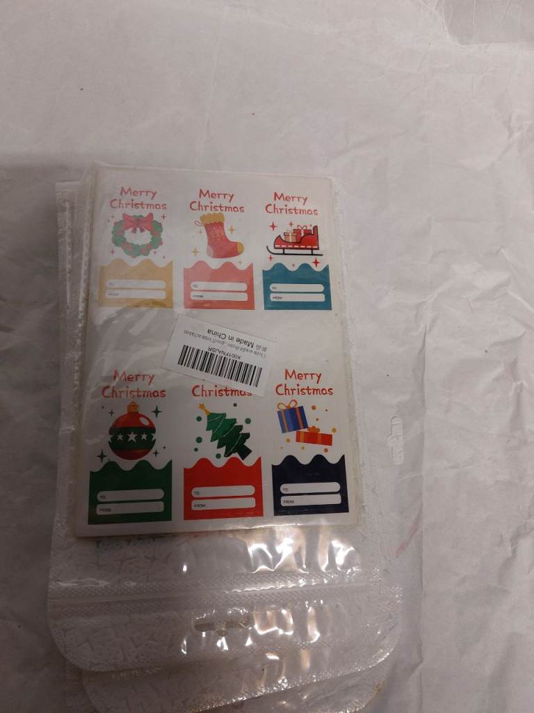 New Christmas Gift Tags / Labels - Festive Multicoloured Stickers