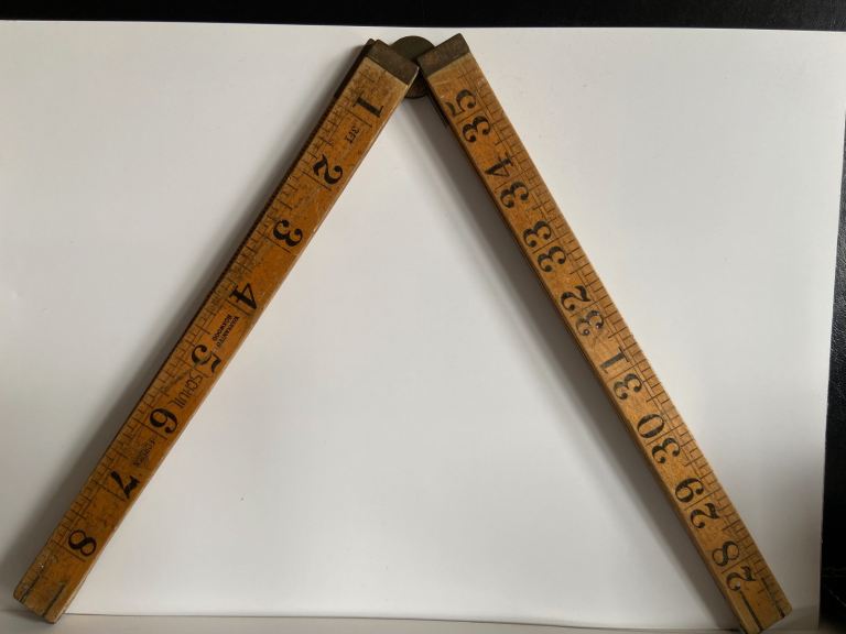 Vintage Carpenter’s 36 inch Rule in Wood and Brass