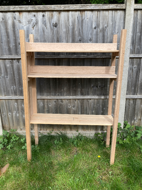 Wooden shelves