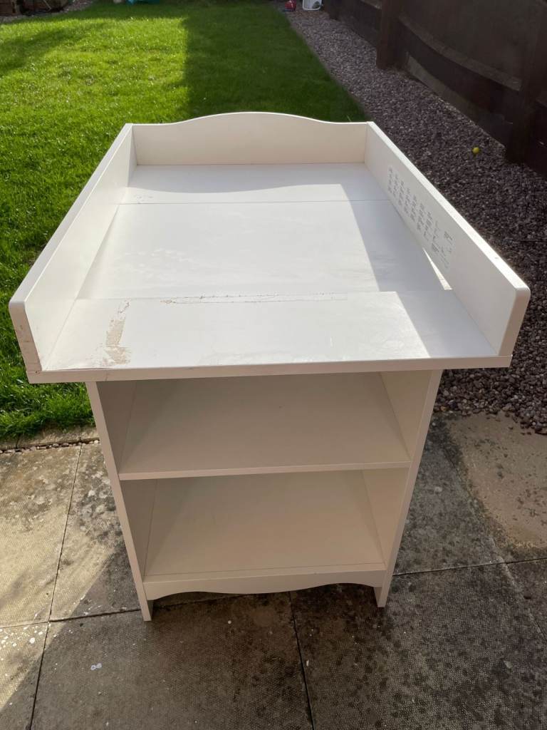 IKEA SOLGUL wooden baby changing table/converts into bookcase, white, 