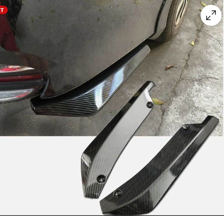 2x Carbon Fiber Rear Bumper Lip Diffuser Splitter Canard Protector for mazda