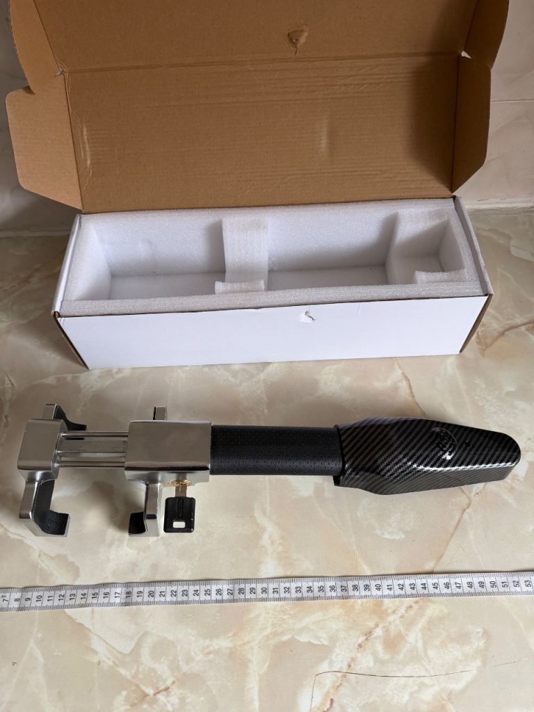 Steering Wheel Lock Vehicle Anti-Theft Security with 130dB Super Loud Siren Adjustable Length