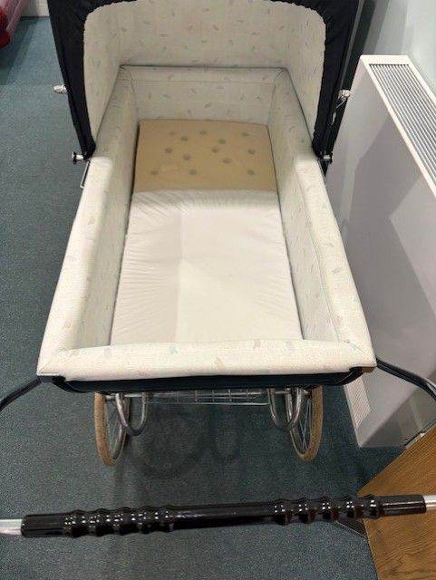 Navy Silver Cross Pram