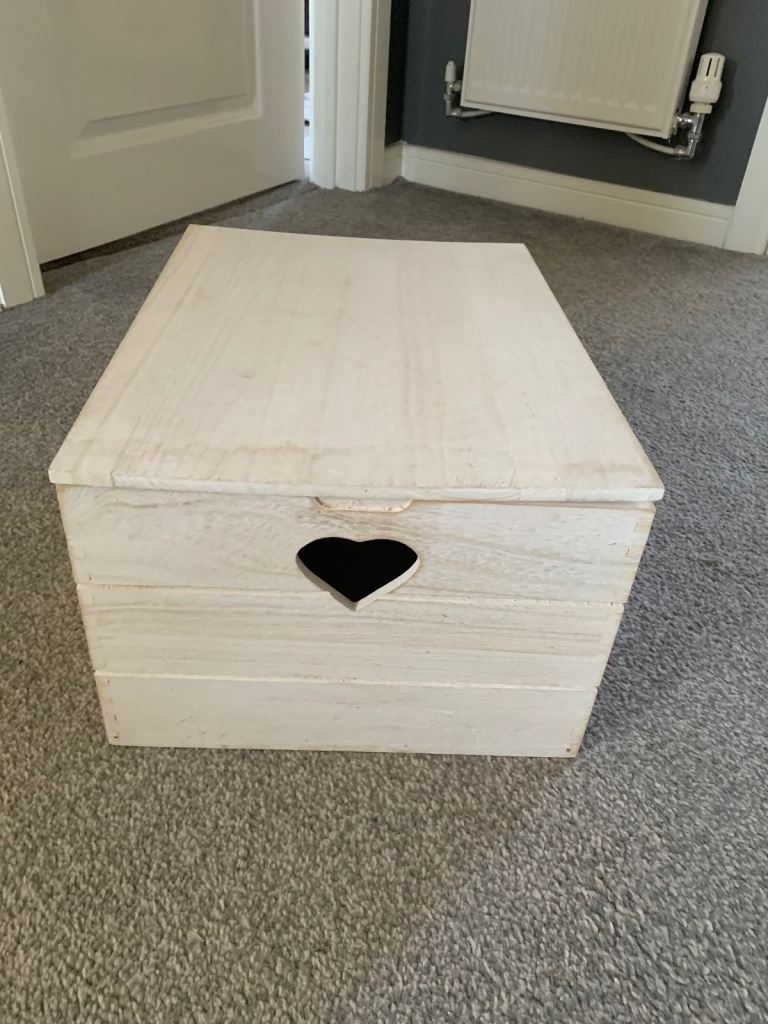 White wooden storage box 