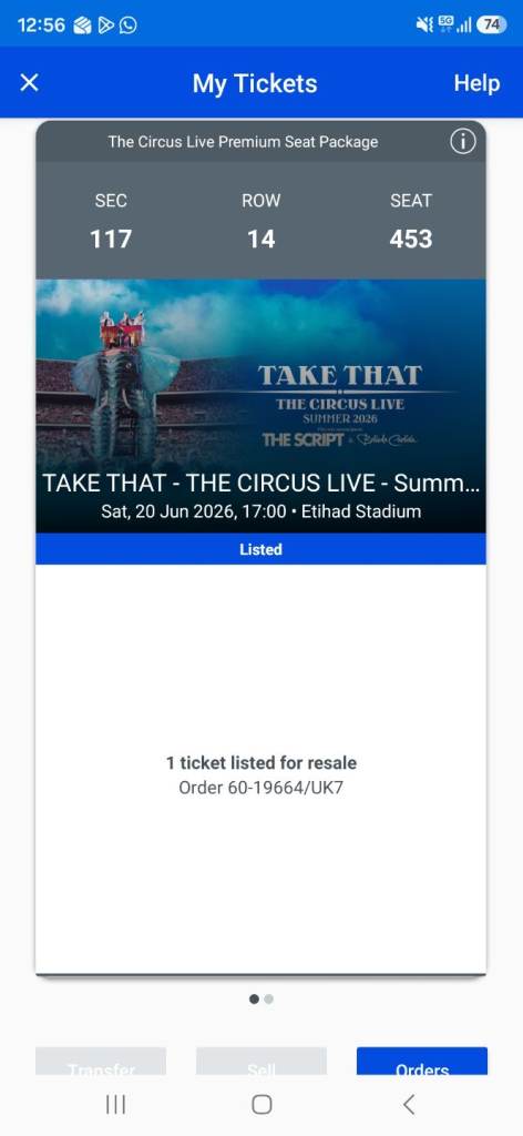 Take That - The Circus Live Etihad Stadium Tickets, June 2026
