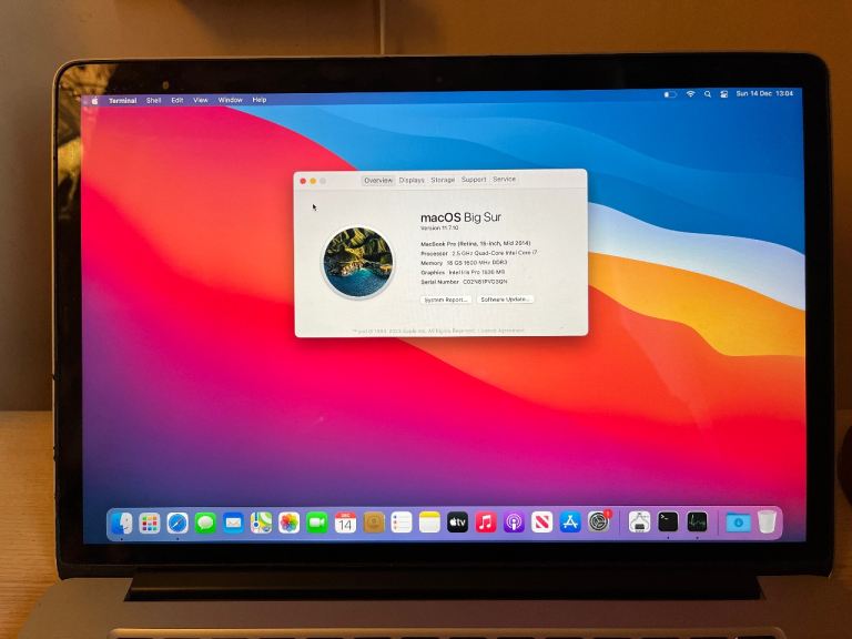 MacBook Pro 15" A1398 2.5GHz 16GB RAM 500GB SSD plus charger and Ethernet adapter