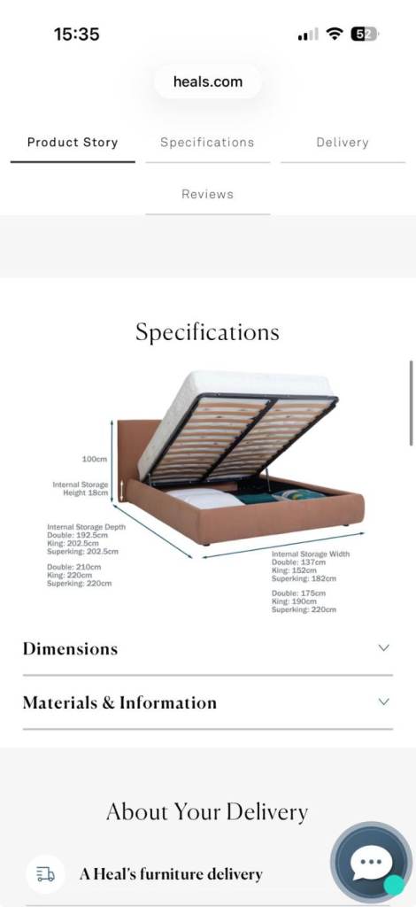 King size double bed frame
