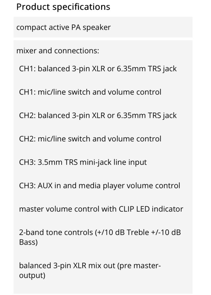 New 15” Active PA Speaker with Bluetooth