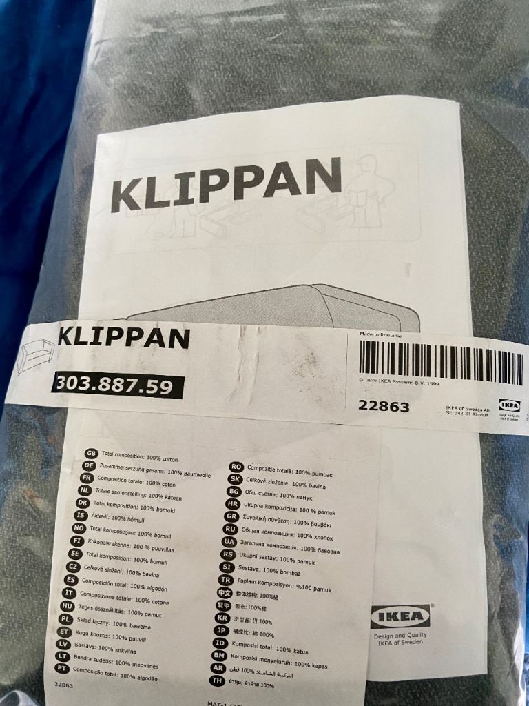 IKEA Klippan sofa cover - grey , unopened 