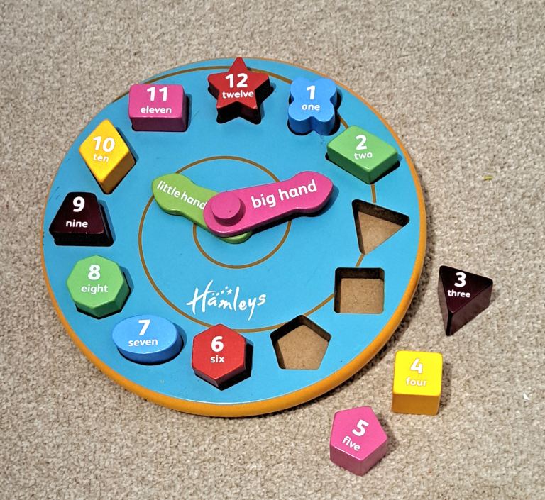 Kids Tick tock clock wooden puzzle