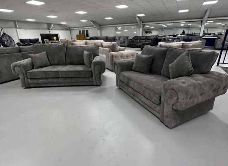 Brand New Verona Corner Sofa & 3+2 Sofa Set | Chesterfield Style | Luxury Fabric | Pay on Delivery