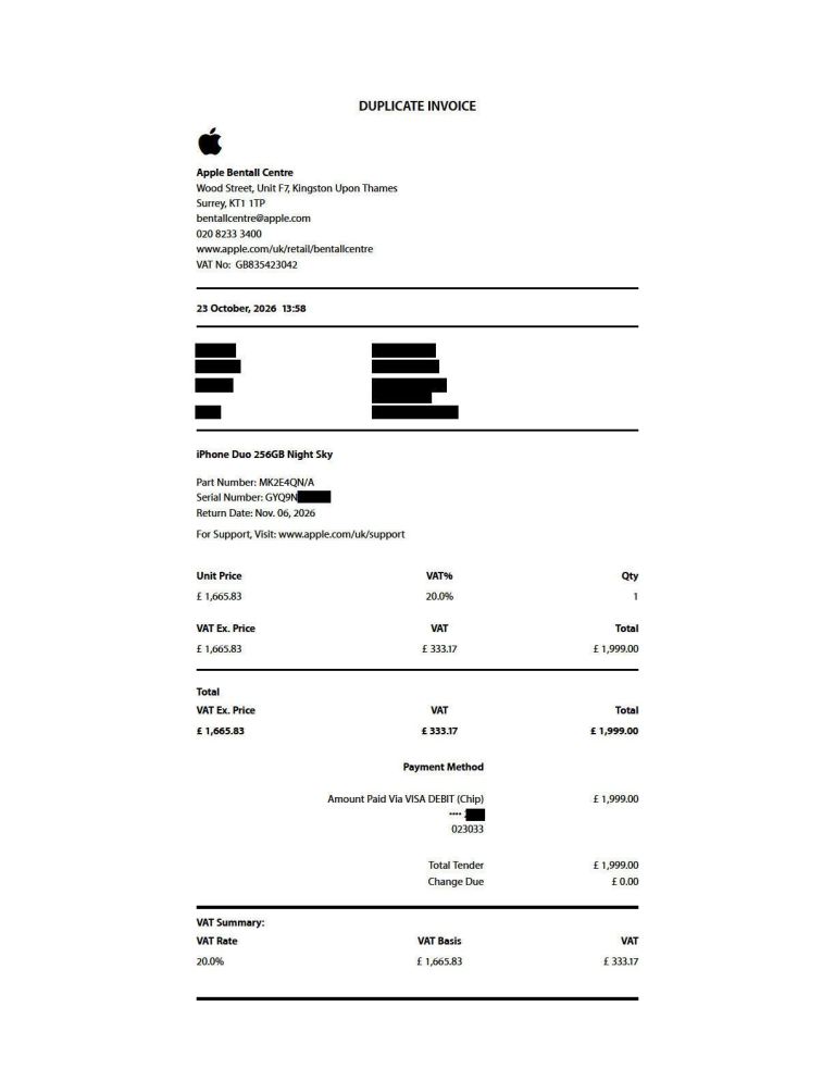 Apple iPhone Duo – Night Sky (Black) 256GB - AVAILABLE TODAY, £2,399.00 ...