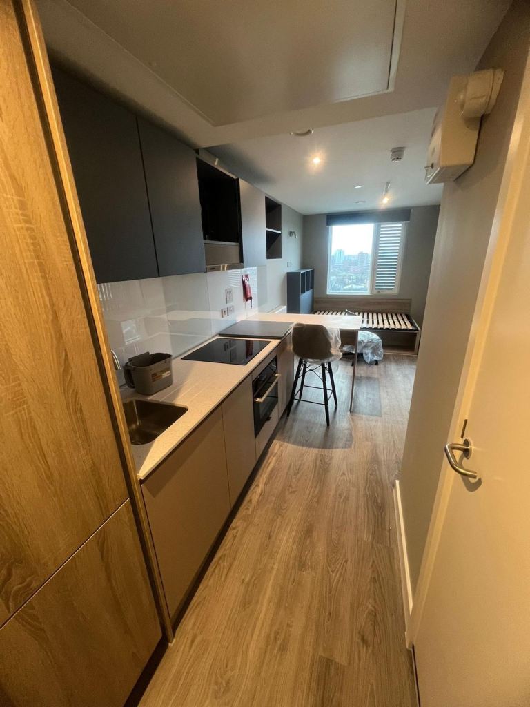 Brand new modern student studio room with city views