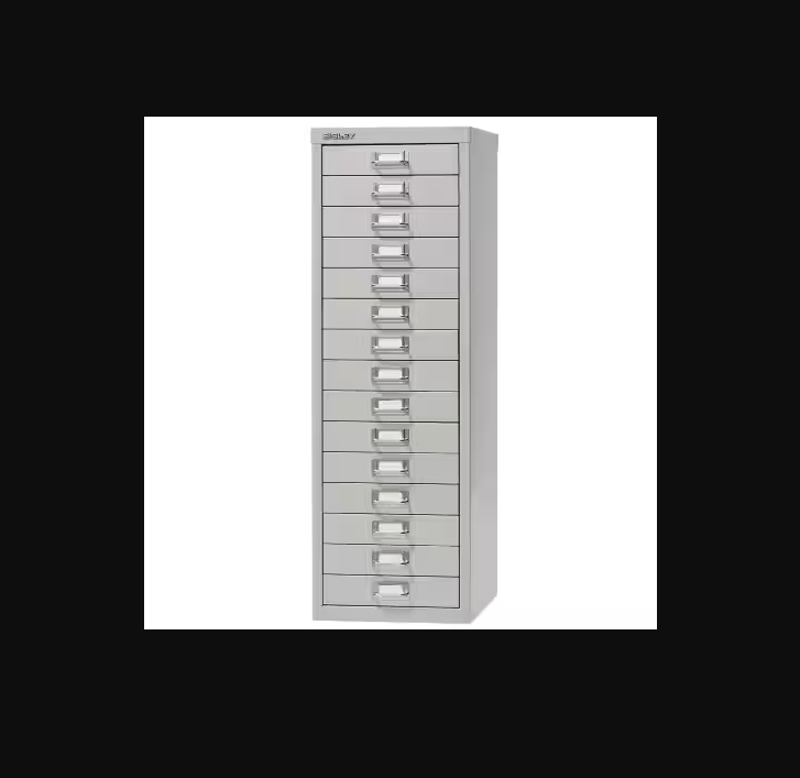  15 Drawers Storage Cabinet Keys 28x94x42cm Bisley Steel