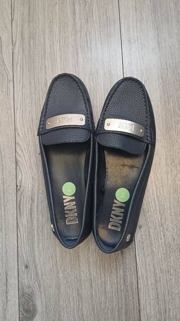 DKNY Women's Blue Leather Loafers - UK Size 7, Good Condition