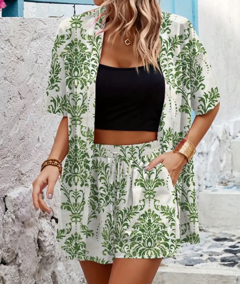 Lovely summer 2 pieces set for woman with pockets 