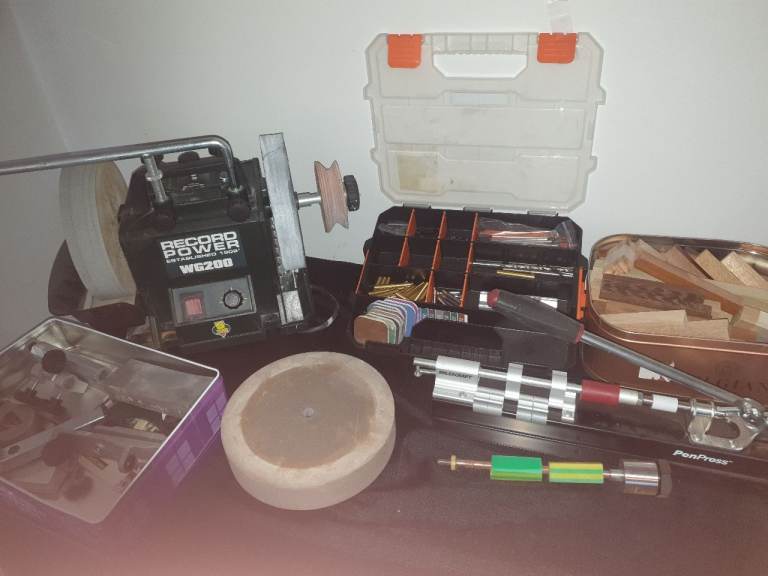 Scheppach dm500 wood turning machine,grinder and pen press 