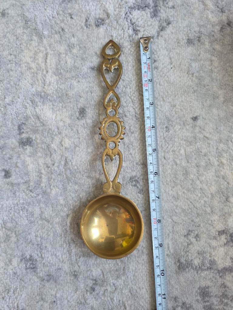 Vintage Brass Welsh Love Spoon