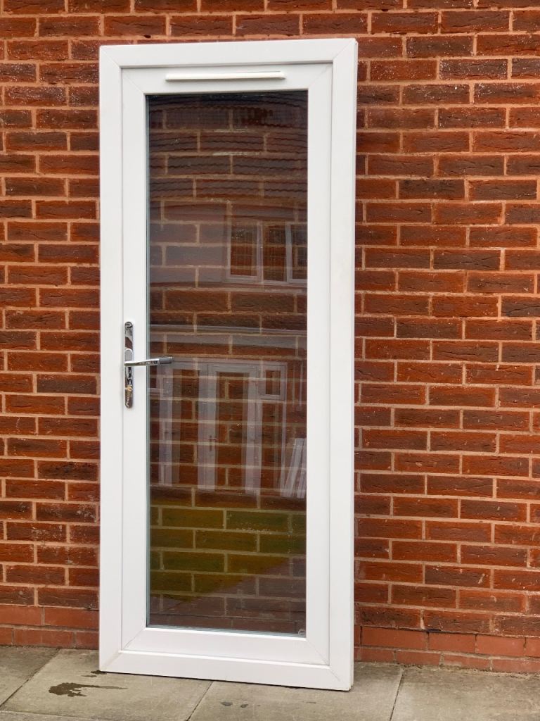 UPVC DOUBLE GLAZED FULL GLASS DOOR WITH KEY 84cm WIDE 209cm HIGH Can Deliver