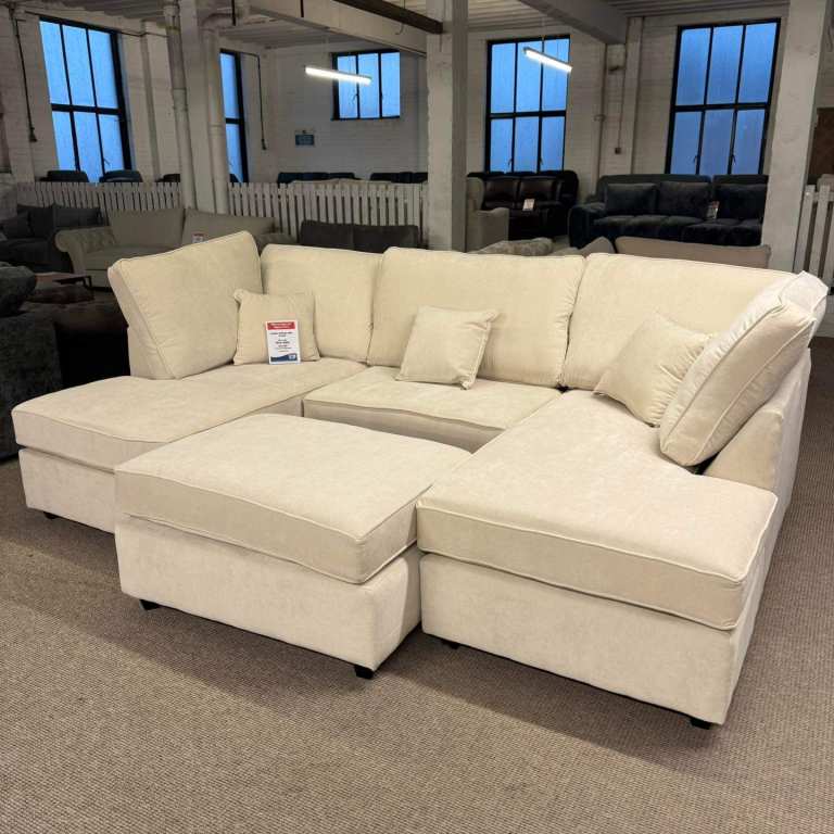 📞 Quality Brand New Bishop U Shape  Corner Sofa & 3+2 Set Real Material 35% OFF Booking Now COD