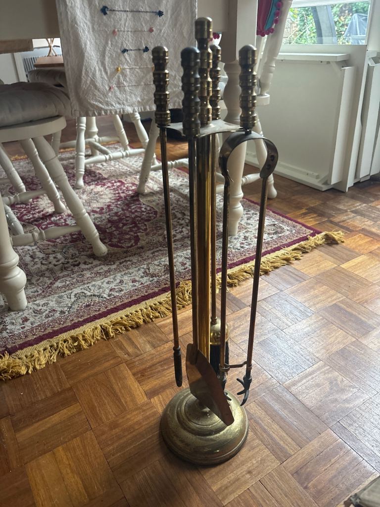 vintage-style fireplace companion set of tools