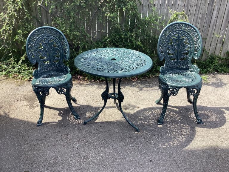 Three piece aluminium garden patio set 