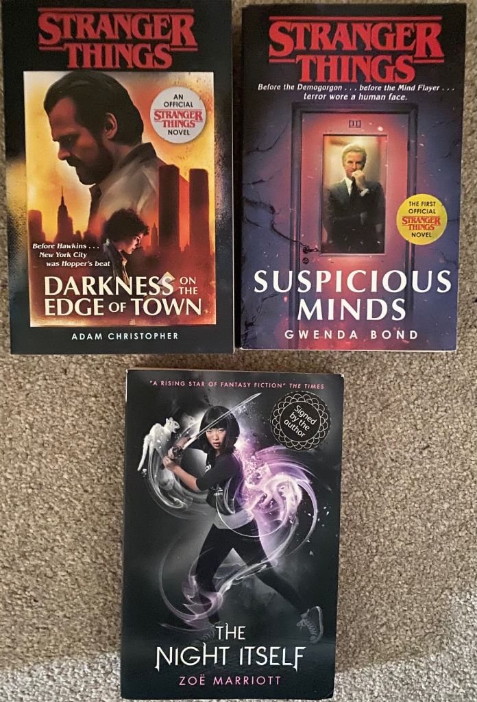 Stranger Things, two novels, Night Itself, signed Zoe Marriott novel