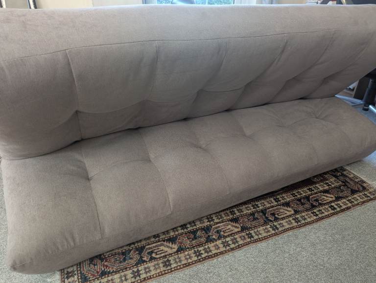 Beige Fabric Sofa Bed / Futon – Good Condition