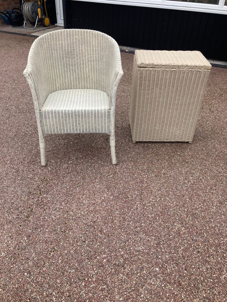Lloyd loom chair and storage basket