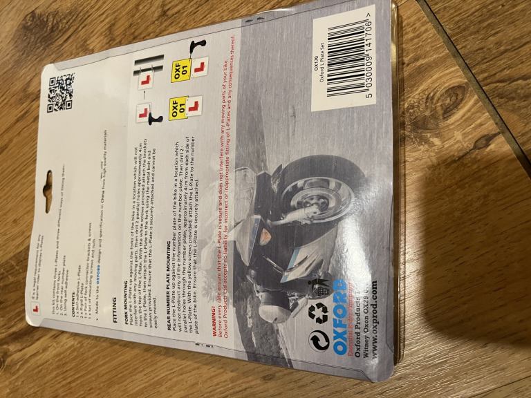 L Plate Kit Essential Motorcycle and Scooter New, Unused